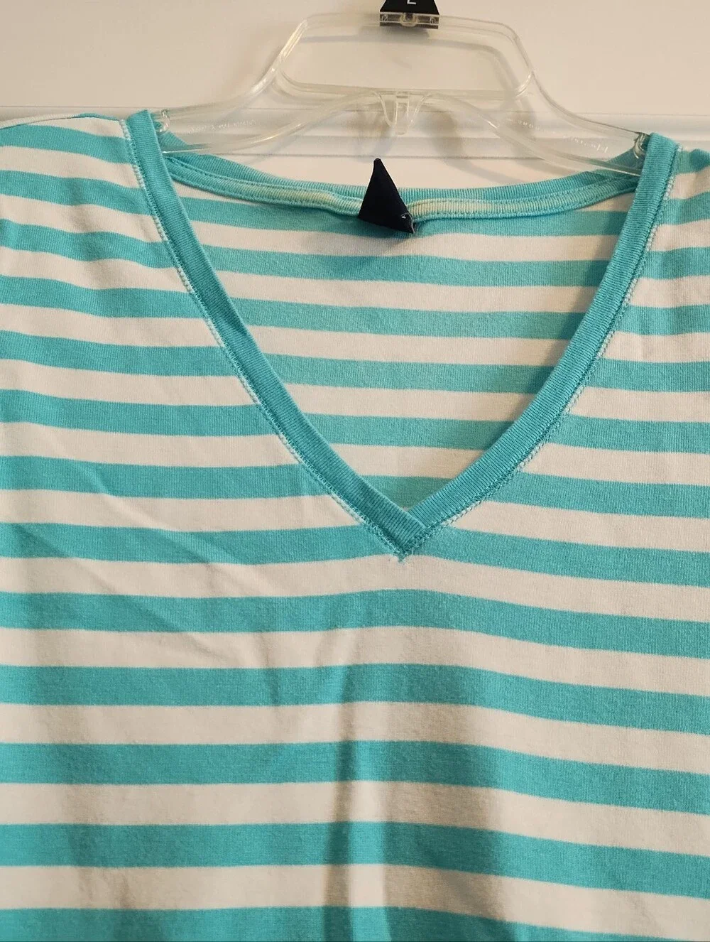 Vintage Gap Blue & White Striped V-Neck Tee